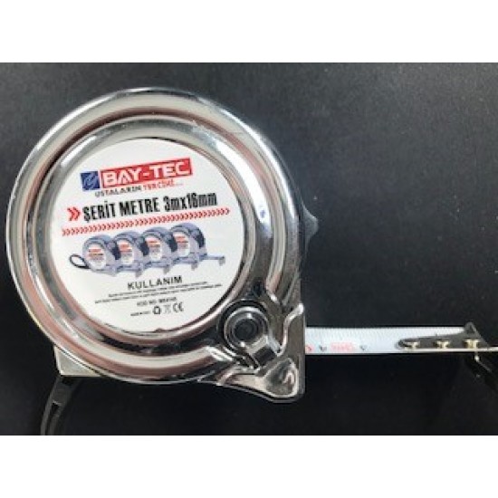 Bay-Tec Mk4145 3Mt 16MM Krom Şerit Metre