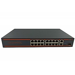 Nova ND1PD1622LG 16 Port Poe+ 10-100 Mbps 2 Port 10-100-1000 Mbps Uplink  2 Port SFP Switch 250W