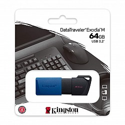 Kingston DTXM-64GB 64GB USB3.2 Gen 1 DataTraveler Exodia M (Black + Blue) Flash Bellek