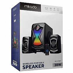Mikado MD-370BT 2+1 38W Siyah BT-AUX-USB-FM-LED Işıklı Multimedia Speaker