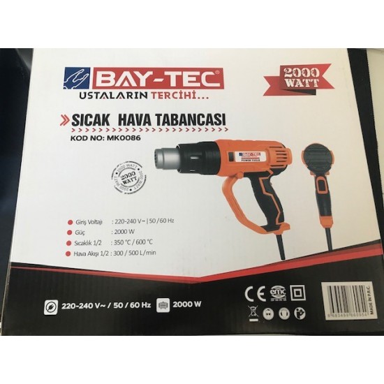 Bay-Tec Mk-0086 2000w Sıcak Hava Tabancası