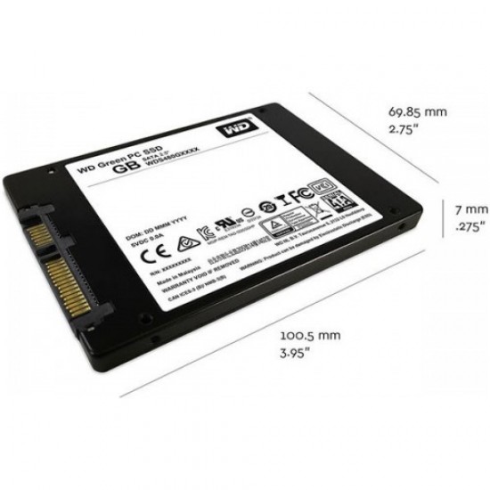 Wd 480GB Green WDS480G3G0A 545-465 3D Nand 25" Sata SSD Harddisk