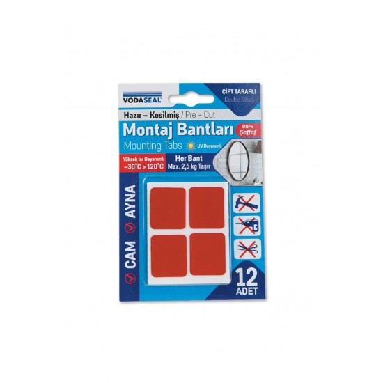 Vodaseal Montoj Bandı Hazır Kesilmiş 12li Şeffaf