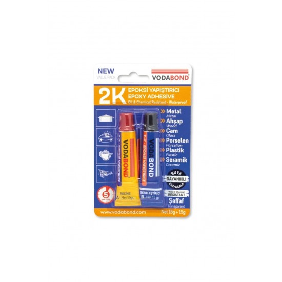 Vodaband 2K Rapid Epoxy Yapıştırıcı (15+15gr)( Reçine+Sertleştirici) Vodaband 2K Rapid Epoxy Yapıştırıcı (15+15gr)( Reçine+Sertleştirici)