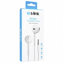 S-link SL-KU170 Mobil Telefon Uyumlu Kulak içi Beyaz Mikrofonlu Kulaklık