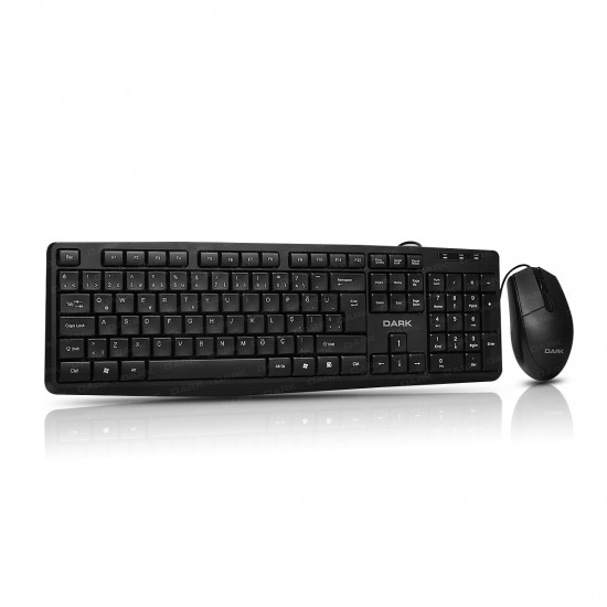 Dark DK-AC-KM1050 Türkçe Q Kablolu Ev & Ofis Slim Klavye & Mouse Set