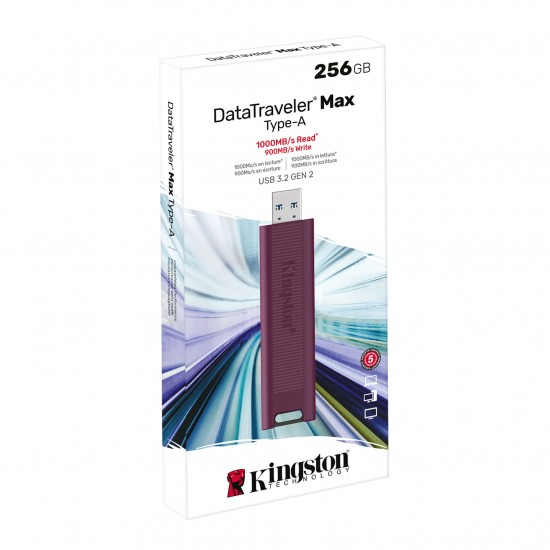 Kingston DTMAXA-256GB 256GB DataTraveler Max Type-A 1000R-900W USB 3.2 Gen 2 Flash Bellek