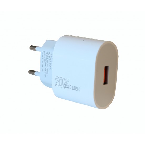 Elba ELB03-20USB Beyaz 20W USb Şarj Kafa QC4.0(Akıllı Koruma-Hızlı Şarj-Isıya Dayanıklı)