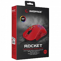 Rampage SMX-R66 ROCKET Ultra Hafif Kırmızı RGB Ledli 12000dpi Gaming Oyuncu Mouse