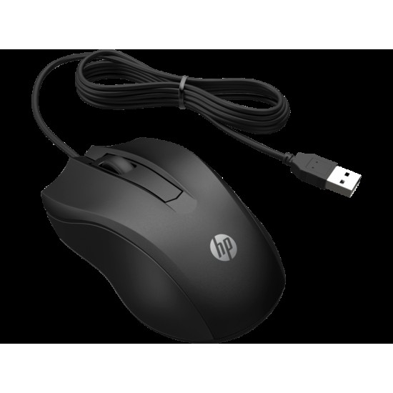 HP 100 6VY96AA Siyah Optik Kablolu Mouse 1.600 DPI Hassas Optik Sensörü