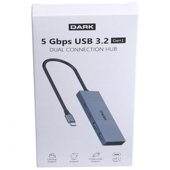 Dark DK-AC-USB312C 4 Port USB Type-C HUB 2X USB3.0 Type-A & 2X USB3.1 Type -C