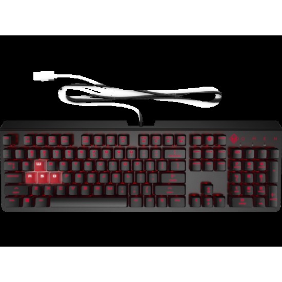 HP 6YW76AA Omen Encoder LED Kablolu Mekanik Oyuncu Klavyesi  RGB (Cherry MX Red)