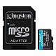 Kingston SDCG3-64GB 64GB microSDXC Canvas Go Plus 170R A2 U3 V30 Card + ADP Hafıza Kartı