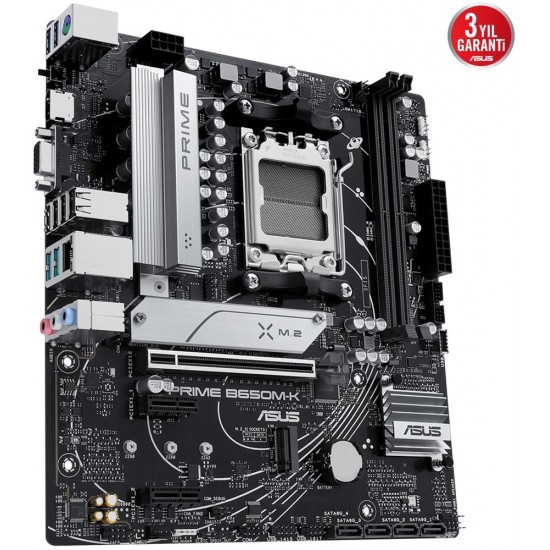 Asus Prime B650M-K 6400mhz(OC) RGB M.2 AM5 mATX DDR5 Anakart