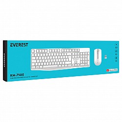 Everest KM-7500 Beyaz Kablosuz Q Multimedia Klavye + Mouse Set