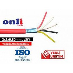 Onli 2x2x0,80mm J-Y(st)Y...Lg CCA 100 metre Yangın Alarm Kablosu