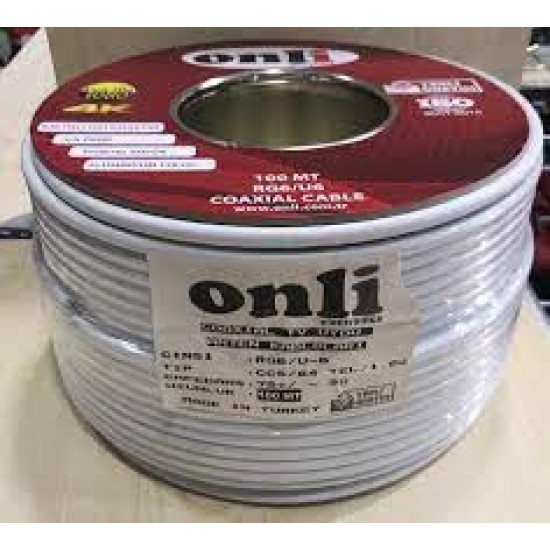 Onli RG6-U4 64 Tel 1,02 CCS-AL 100 metre Anten Uydu Kablosu