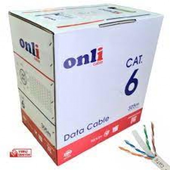 Onli U-UTP 24 AWG CCA 100 Metre Cat6 Kablo