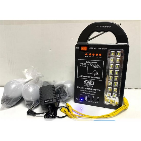 Everton Rt-999 SolarPanelli -Ledli Güneş Enerjili Radyo Usb- 3 Adet Ampul Şarjlı (Solar 9V-3.5W) Everton Rt-999 SolarPanelli -Ledli Güneş Enerjili Radyo Usb- 3 Adet Ampul Şarjlı (Solar 9V-3.5W)