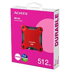 Adata 512Gb SD620 Kırmızı Taşınabilir Usb 3.2 Gen2 Ssd Harici Disk