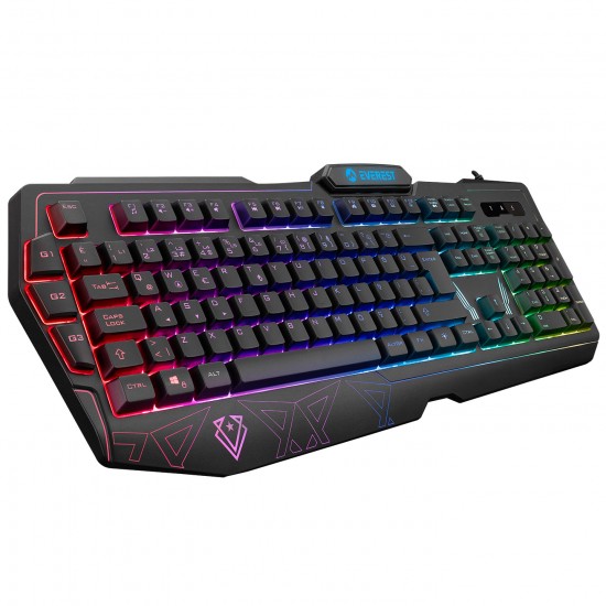 Everest KB-GX61 FORMULA USB RGB Aydınlatmalı 3 Makro Tuşlu Bilek Destekli Gaming Oyuncu Klavyesi