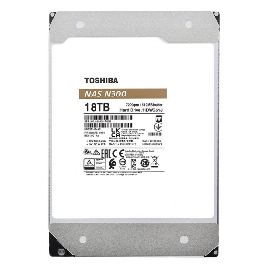 Toshiba 18TB N300 HDWG51JUZSVA 7200 Rpm 512MB Sata-3 Nas Diski Toshiba 18TB N300 HDWG51JUZSVA 7200 Rpm 512MB Sata-3 Nas Diski