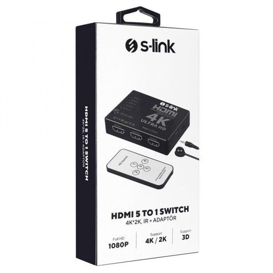 S-link SL-HSW75 HDMI 5in1 Otomatik 5Li Metal Switch