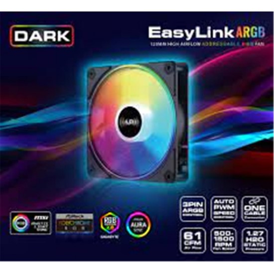 Dark DKCF1200A Easylink Siyah Addressable RGB 1X12cm Fan siyah