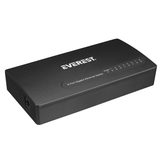 Everest EVERLINK ESW-808 8 Port 10-100-1000Mbps Gigabit Ethernet Masaüstü Ethernet Switch Hub