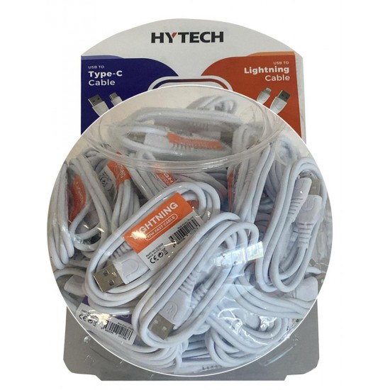 Hytech HY-XF53 90cm 2.4A 40 Lightning + 40 TypeC Şarj Kablosu 80li fanus Hytech HY-XF53 90cm 2.4A 40 Lightning + 40 TypeC Şarj Kablosu 80li fanus