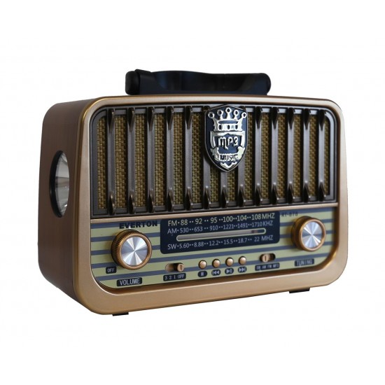 Everton Rt-878 Bluetooth (El Feneri) Fm-Usb-Tf-Aux Şarjlı Nostaljik Radyo