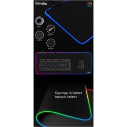 Frisby FMP-7055RGB  Kumaş Oyun Mouse Pad (RGB)(800 x 300 x 4 mm)12 Aydınlatma Modu Su Geçirmez