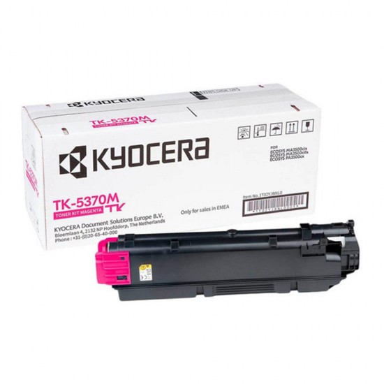 Kyocera TK-5370M Magenta Kırmızı Orjinal Fotokopi Toneri Ecosys MA3500cix - MA3500cifx 5.000 Sayfa Kyocera TK-5370M Magenta Kırmızı Orjinal Fotokopi Toneri Ecosys MA3500cix - MA3500cifx 5.000 Sayfa