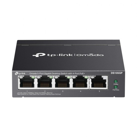 Omada Tp-Link DS105GP 5 Port 10-100-1000 Poe+ Switch Çelik Kasa Rack Mount Omada Tp-Link DS105GP 5 Port 10-100-1000 Poe+ Switch Çelik Kasa Rack Mount
