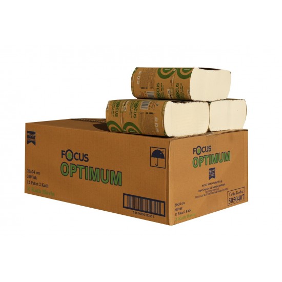 Focus Optımum (50000687) Z Katlı Gold Havlu Peçete 12 Paket (1 Paket 200 Adet 2 Katlı )