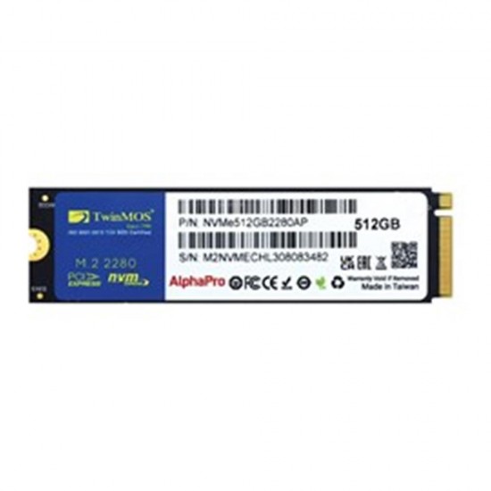 TwinMOS 512GB M.2 PCIe Gen3 NVMe SSD (3600-3250Mb-s) NVME512GB2280AP TLC 3DNAND Ssd TwinMOS 512GB M.2 PCIe Gen3 NVMe SSD (3600-3250Mb-s) NVME512GB2280AP TLC 3DNAND Ssd