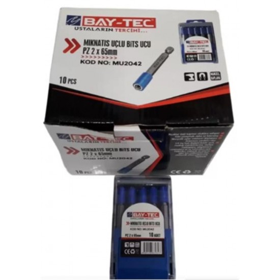 Bay-Tec Mıknatıs Uçlu Bits Ucu PZ2X65 mm Mu2042