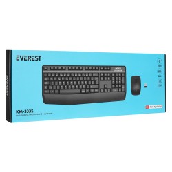 Everest KM-3335 Siyah Ikisi bir arada 2 in 1 Kablosuz Q Multimedia Klavye + Mouse Set