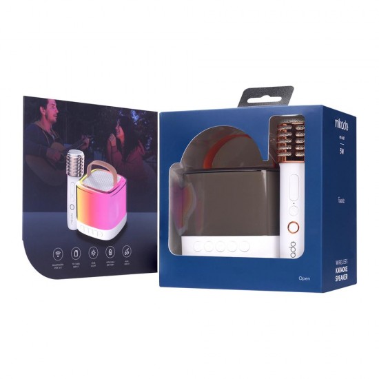 Mikado MD-16BT Favorite Beyaz TF Kart Destekli Bluetooth Wireless Karaoke Mikrofonlu 1200mAh Speaker Mikado MD-16BT Favorite Beyaz TF Kart Destekli Bluetooth Wireless Karaoke Mikrofonlu 1200mAh Speaker