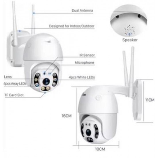 Apronx APX-WP70 3mp 2.8mm 8 LED Wifi Ptz Kamera