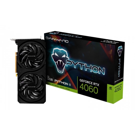 Gainward GeForce RTX4060 Python II 8GB GDDR6 128 Bit DLSS 3 Ekran Kartı Gainward GeForce RTX4060 Python II 8GB GDDR6 128 Bit DLSS 3 Ekran Kartı