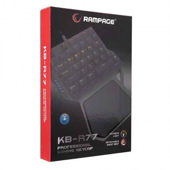 Rampage KB-R77 PALM USB Rainbow Backlight  Blue Switch Mekanik 36 Tuşlu Mini Gaming Oy Klavyesi