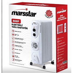 Marsstar B-08F 11 Dilim Yağlı Radyatör 3 Kademe Isı ayarı 2500w Turbo Fan