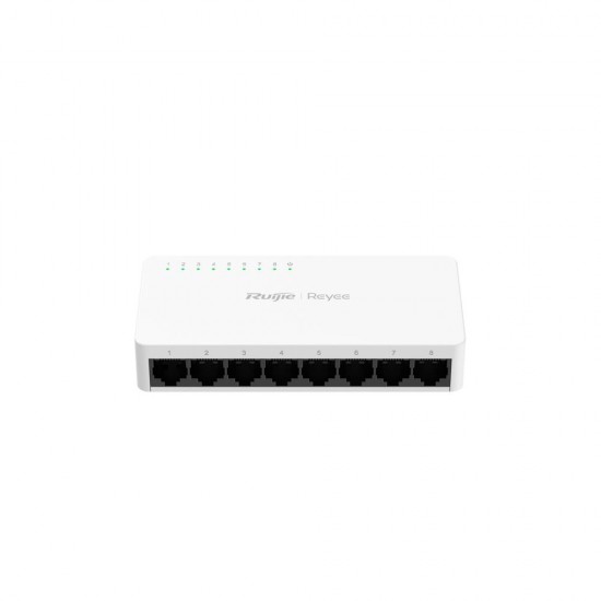 Ruijie Reyee RG-ES08G-L 8 Port 10-100-1000 Mbps Yönetilemez Switch Plastik Kasa Ruijie Reyee RG-ES08G-L 8 Port 10-100-1000 Mbps Yönetilemez Switch Plastik Kasa