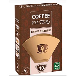 Coffee Filters Filtre Kahve Kağıdı 1x4 4 Numara 40lı