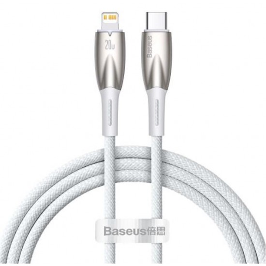 Baseus Glimmer Series Beyaz CADH000002 1mt 20w Type-C to Lightning Şarj Kablosu Örgülü Baseus Glimmer Series Beyaz CADH000002 1mt 20w Type-C to Lightning Şarj Kablosu Örgülü