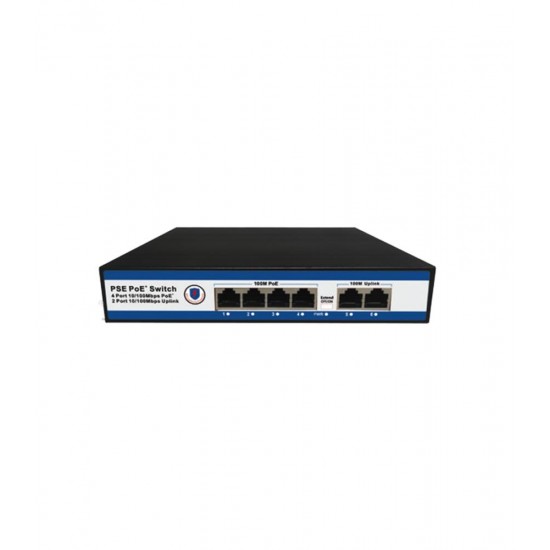 Nova NVC-PSE0420 4 Port Poe+ 10-100 Mbps 2 Port 10-100 Mbps Uplink Switch 65W Nova NVC-PSE0420 4 Port Poe+ 10-100 Mbps 2 Port 10-100 Mbps Uplink Switch 65W