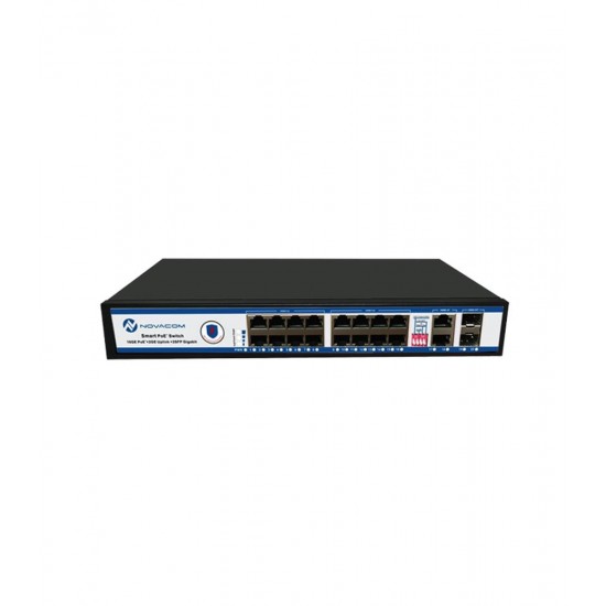 Nova NVC-PSEG1622 16 Port Poe+ 10-100-1000 Mbps 2 Port 10-100-1000Mbps Uplink 2 Port SFP Switch 300W Nova NVC-PSEG1622 16 Port Poe+ 10-100-1000 Mbps 2 Port 10-100-1000Mbps Uplink 2 Port SFP Switch 300W