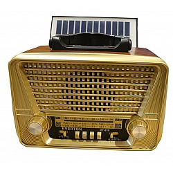 Everton Rt-836  Bluetooth Fm-Usb-Tf-Aux Solarlı Şarjlı Nostaljik Radyo
