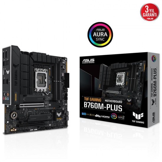 Asus Prime B760M-PLUS 7200MHz(OC) DDR5 Soket LGA1700 M.2 HDMI DP mATX Anakart